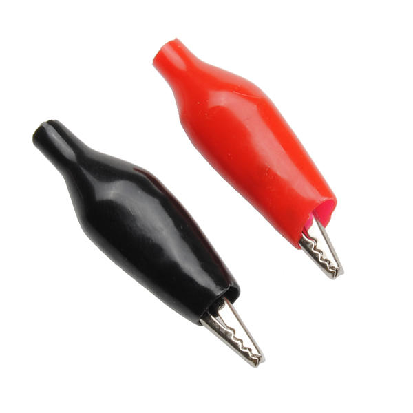 12 stuks red black insulation boot metal alligator clips