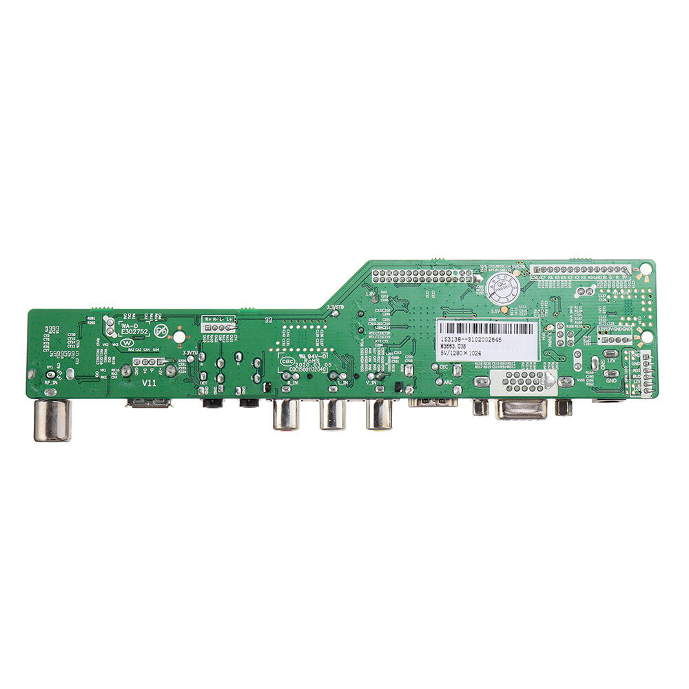 digitaal signaal m3663.03b dvb-t2 universele lcd tv-controller driver board tv / pc / vga / hdmi / usb + 7 sleutelknop + 2ch 6bit 30 pins lvds kabel + 1 lampomvormer
