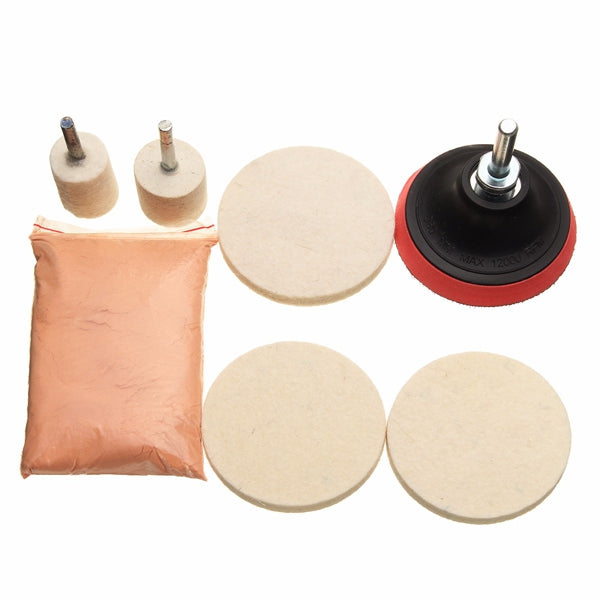 120g polijstkit cerium oxide poeder filt polijstwiel pad & booradapter
