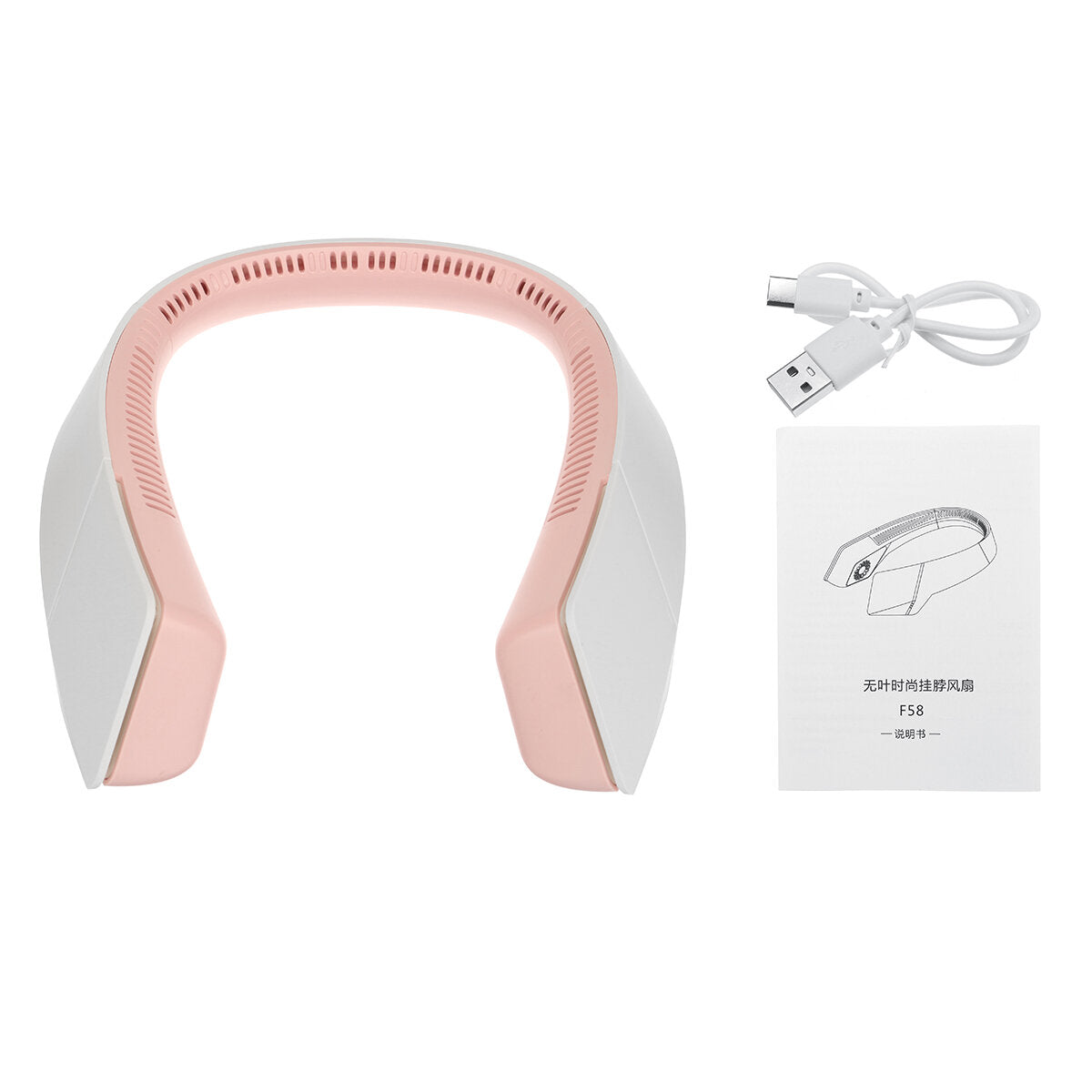 f58 draagbare miniventilator handsfree usb oplaadbare hangende nek persoonlijke sportventilator mini-luchtventilator