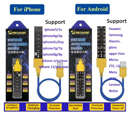 mechanisch activeringspaneel voor batterij opladen voor iphone 5-11 promax en android mobiele telefoon dc-voedingsactiveringskaart