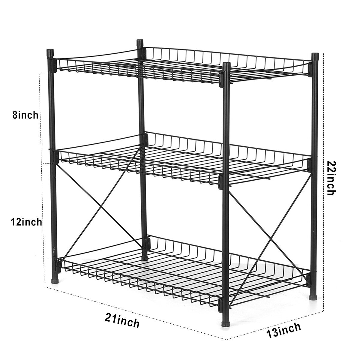 3/4 keuken opbergrek vloer meerlagige opbergrek huishoudelijk stalen frame mand opbergrek plank