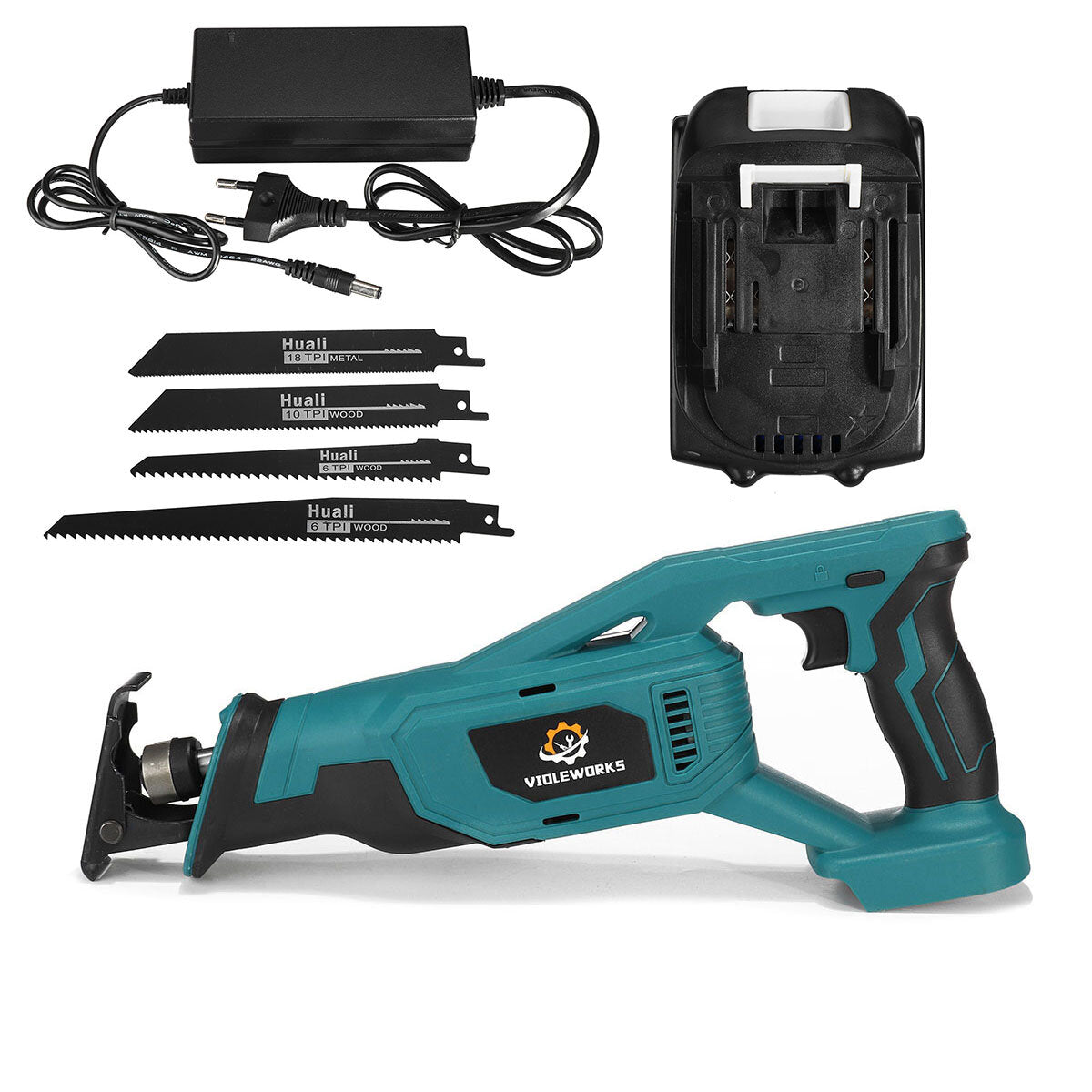 288vf 18v accu reciprozaag 4 bladen houtbewerking snijgereedschap w/1/2 stuks batterij voor 18v batterij