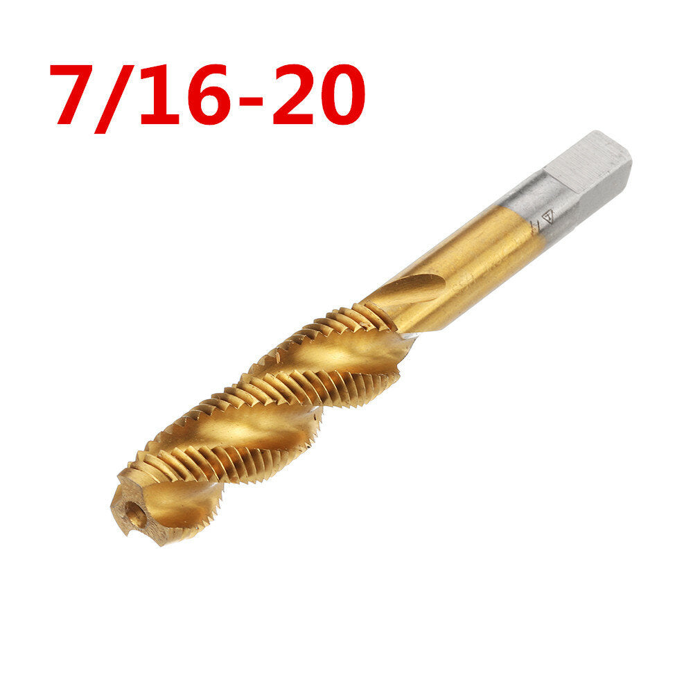 1/2-3/4 imperial spiral flute handtap hss titanium coated machine schroef plug tap drill