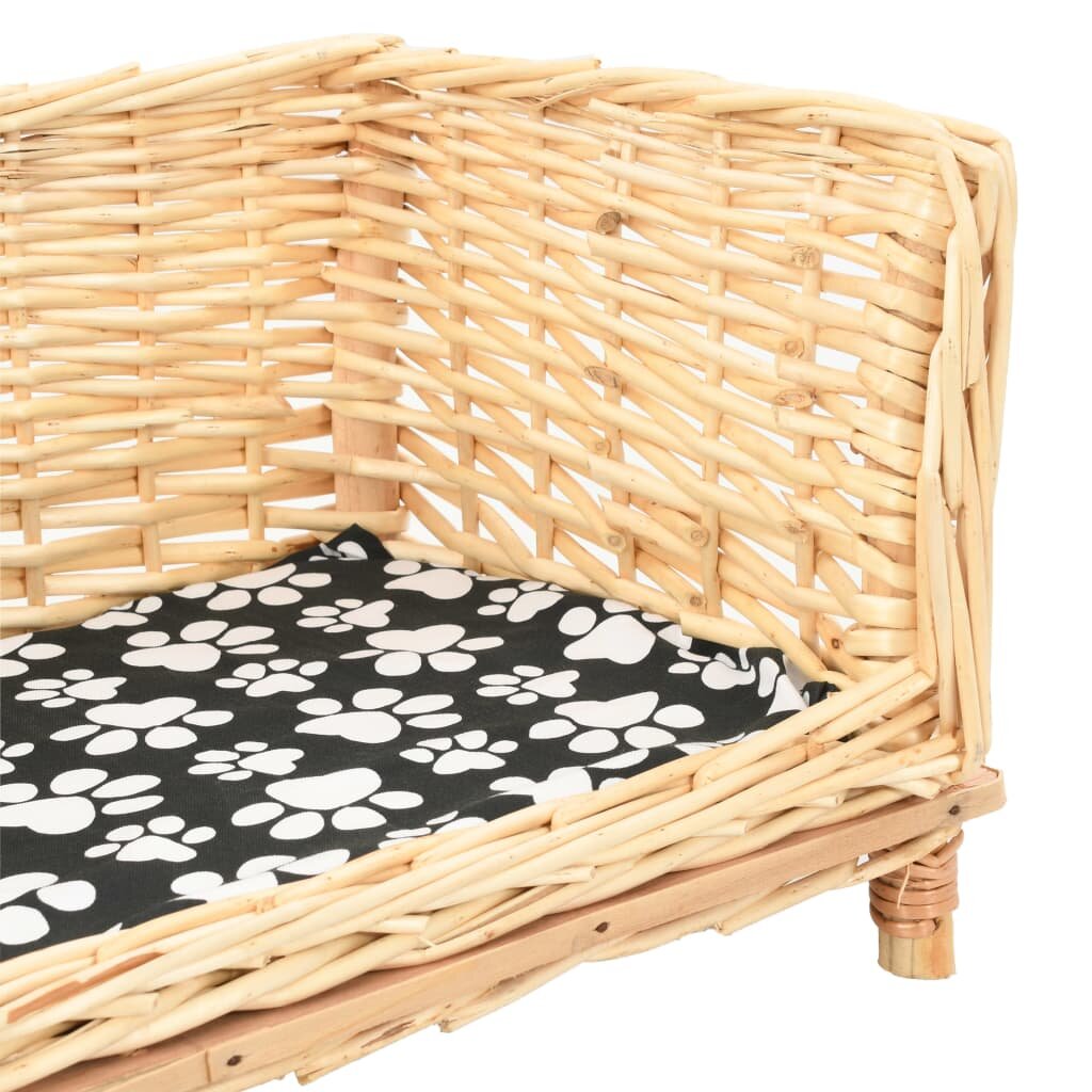 hondenmand met kussen 50x33x30 cm naturel wilg