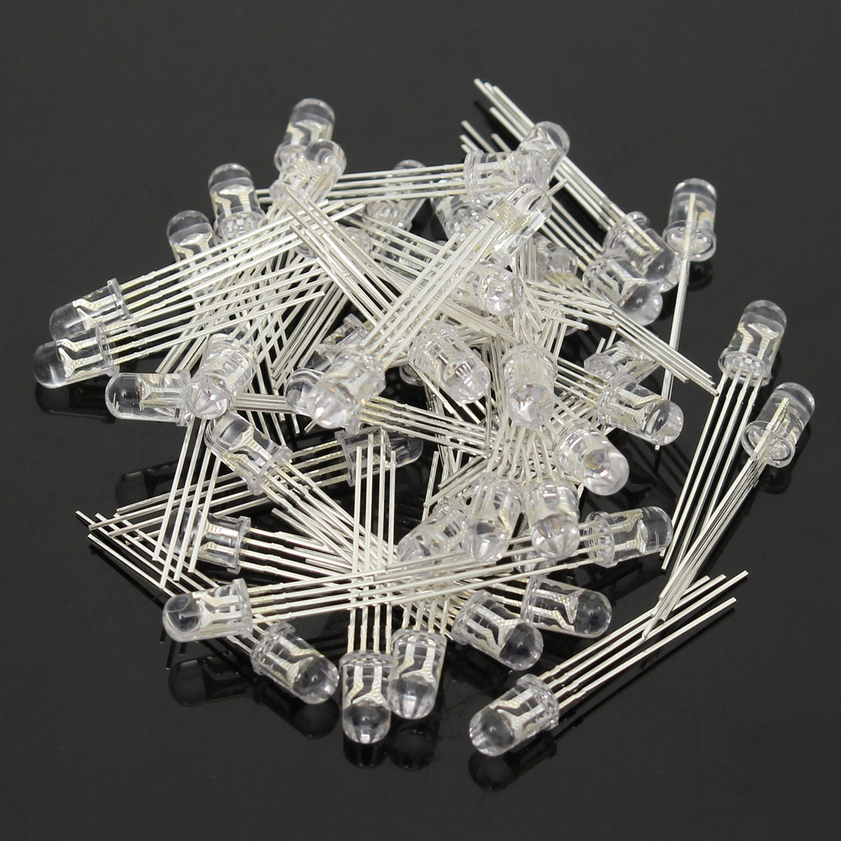 50 stuks 5mm full-color led rgb gemeenschappelijke anode vier voeten transparant hoogtepunt kleur licht 5mm diode colorful
