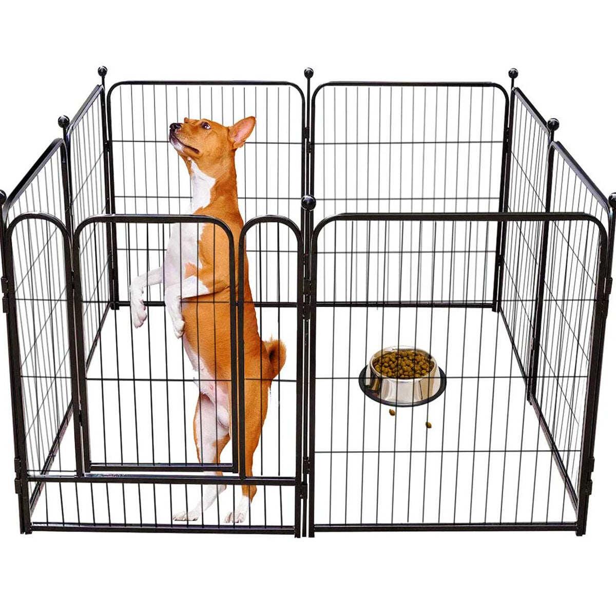 pawgiant hondenpen 8 panelen 40 hoogte rv hondenomheining buitenboxen oefenpen voor honden metalen beschermen ontwerppalen opvouwbare barrière met deur