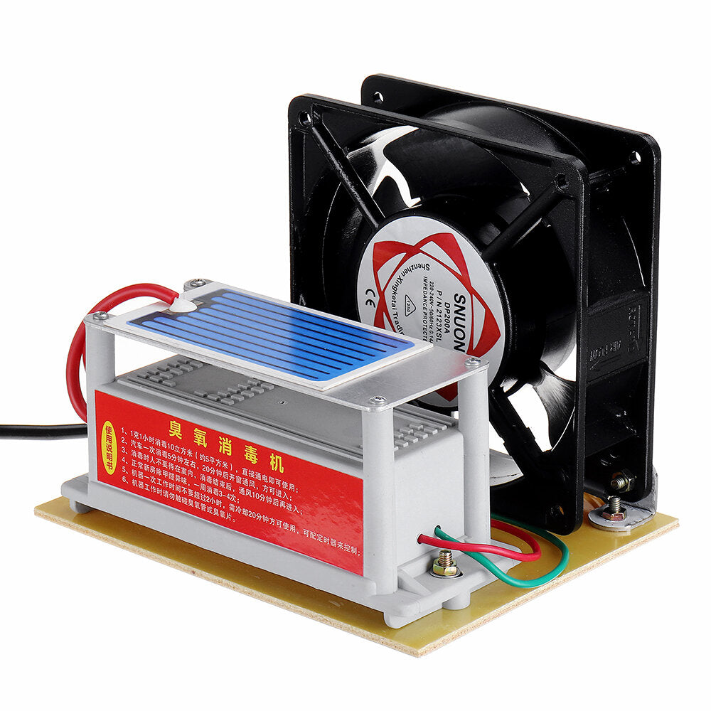 ac220 ozongenerator (3.5 g 7 g 10 g 15 g) geïntegreerde ozongenerator met ventilatormachine