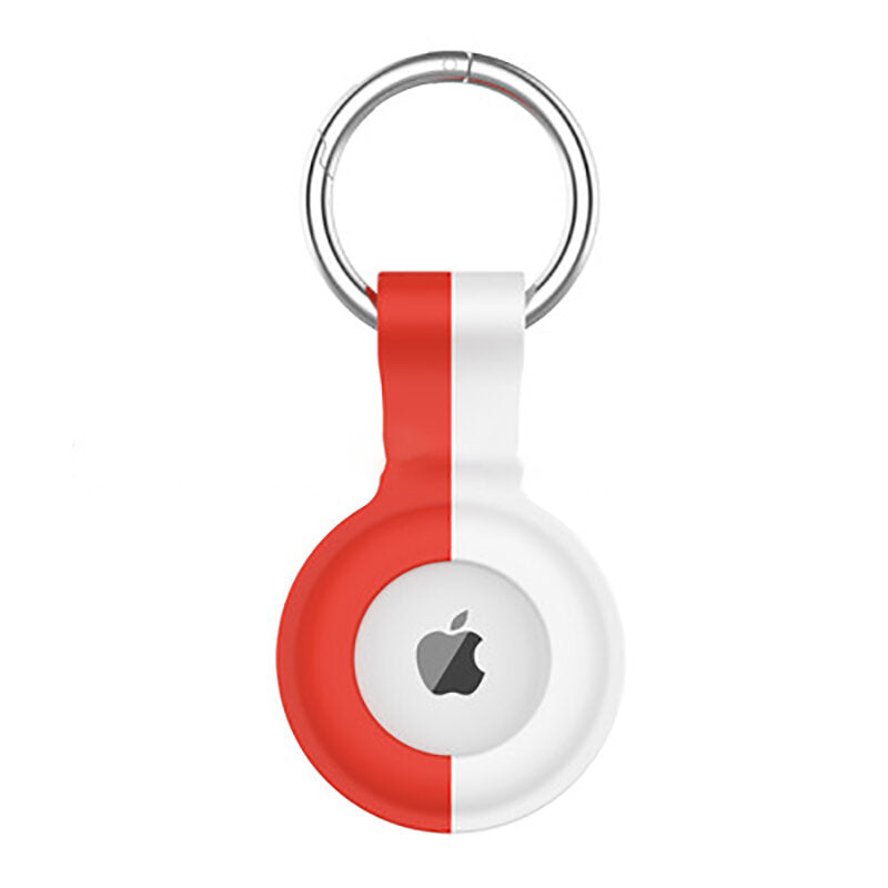 voor apple airtags beschermhoes mouw schokbestendig anti-kras anti-val beschermhoes shell met sleutelhanger