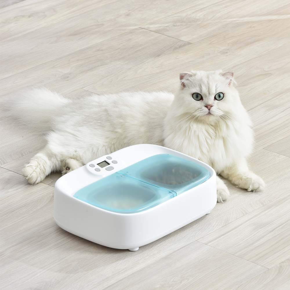 petoneer pf003 twee-maaltijd huisdier feeder smart puppy intelligente hond benodigdheden scheidbare kat dubbele kommen timing schotel voeden