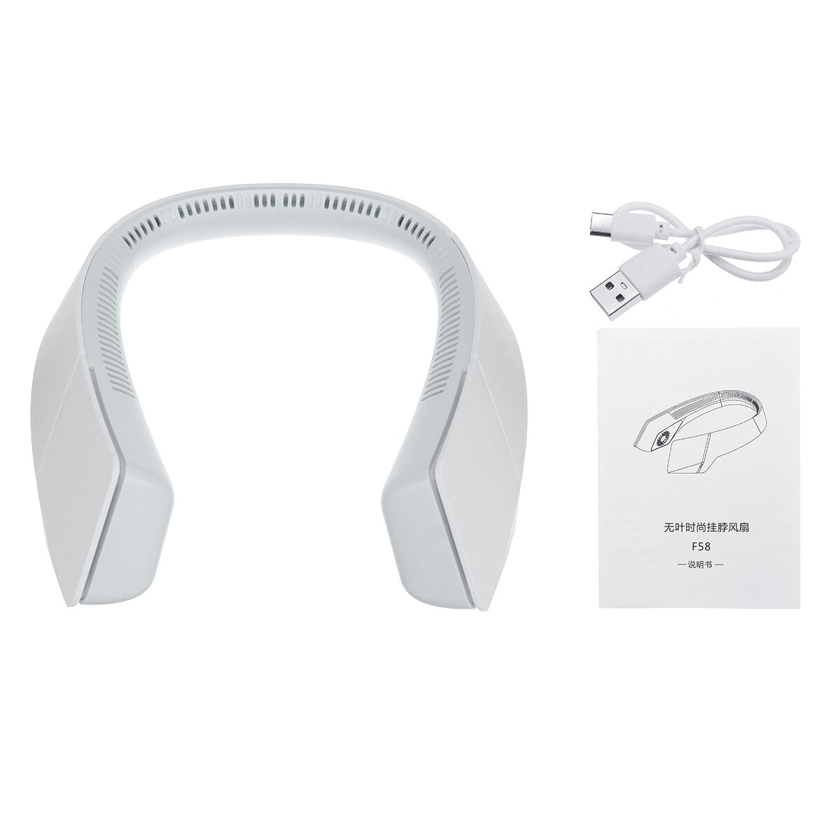 f58 draagbare miniventilator handsfree usb oplaadbare hangende nek persoonlijke sportventilator mini-luchtventilator