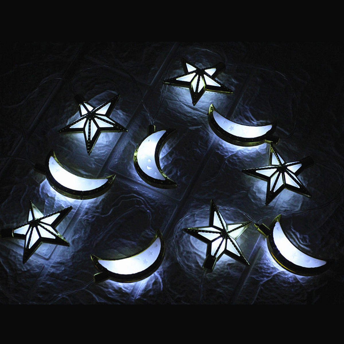 1.65m 3m moon star led fairy string light oil holiday lamp ramadan islam eid party decor