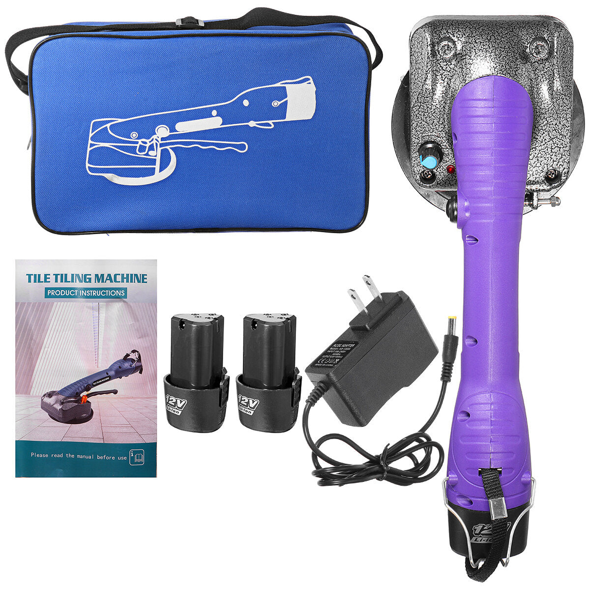 1000w 12v tegels tegelmachine portable verstelbare tegel vibrator zuignap machine w/1/2 batterij voor wandtegels kleine vloertegels