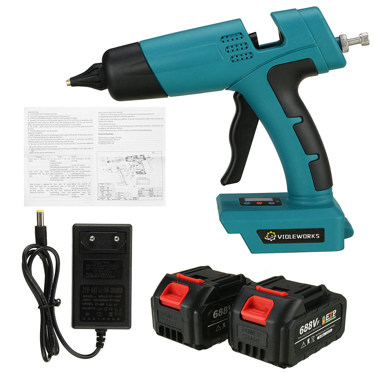688vf 2000w hot melt lijmpistolen draadloze oplaadbare hot lijm applicator home improvement craft dhz voor makita batterij