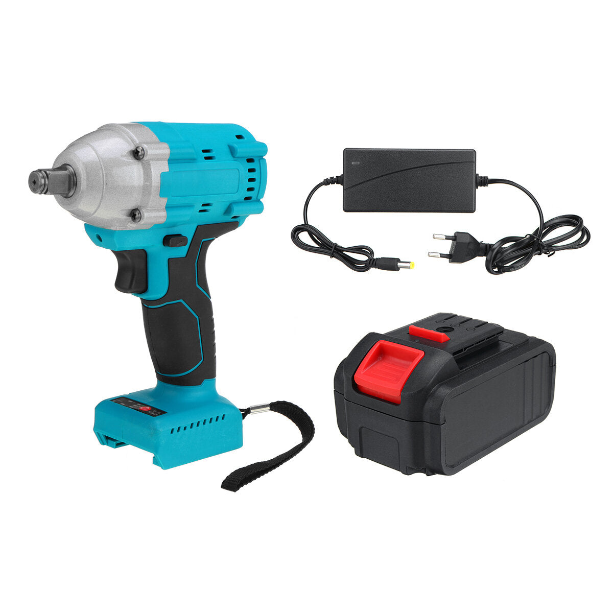 21v 520n.m elektrische snoerloze slagmoersleutel 1/2 borstelloze driver boor w / 1/2 stuks batterij & 5 stuks sockets ook aangepast aan makita batterij