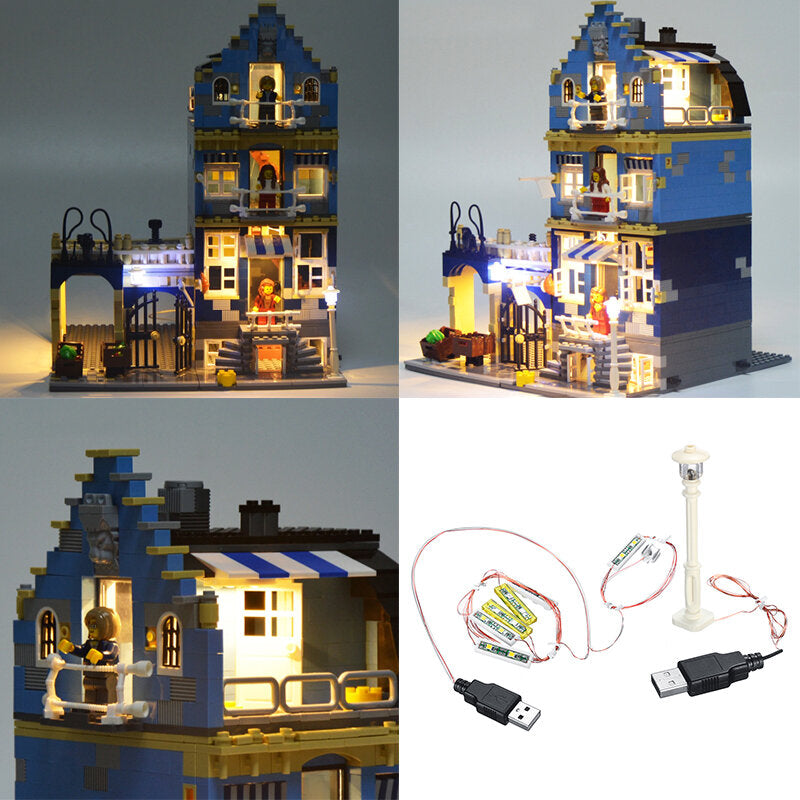 dhz led light lighting kit alleen voor lego 10190 visserijwinkel bouwstenen model