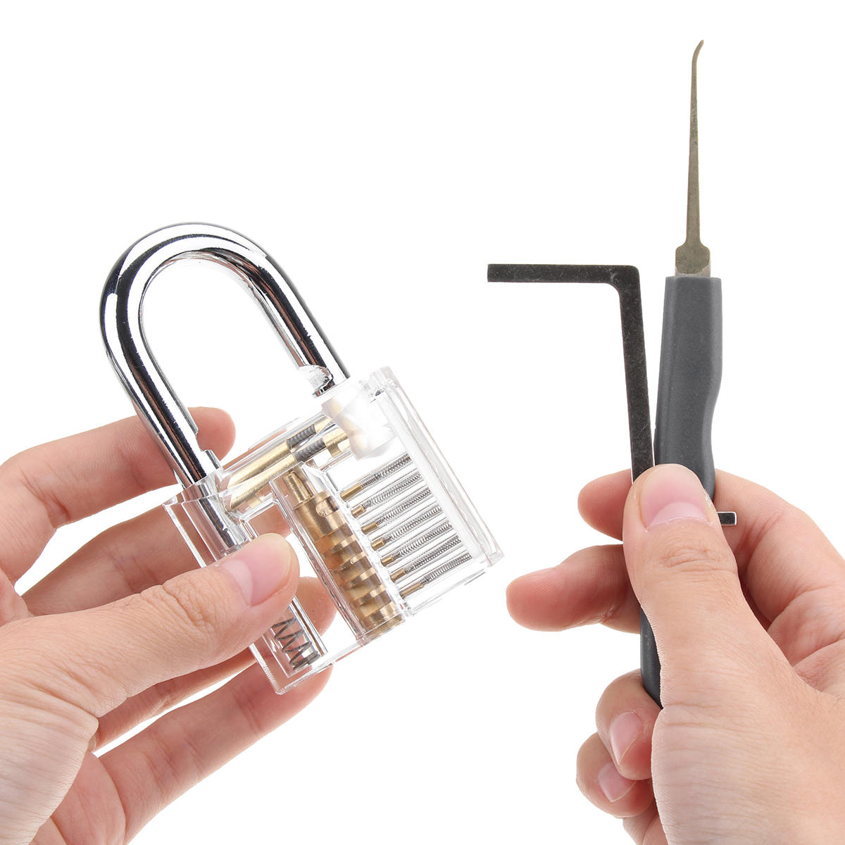 24-delige lock picks training tool transparante oefenhangslot set slotenmaker tool