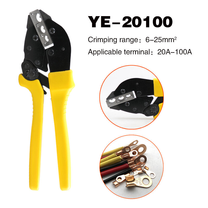 ye-20100 + 100 stuks set krimptang gereedschap draad lug u type terminal crimper tang set kabelklem tool