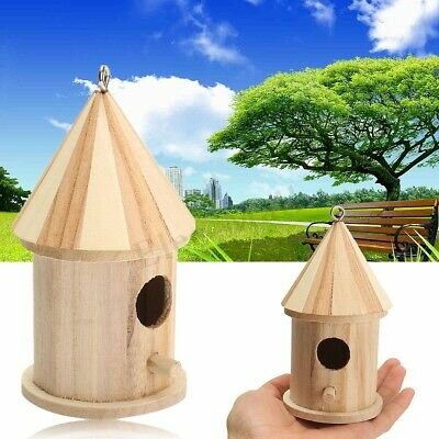 hout houten vogelhuis vogelhuis schuur tuin yard opknoping decor 16x7.8cm