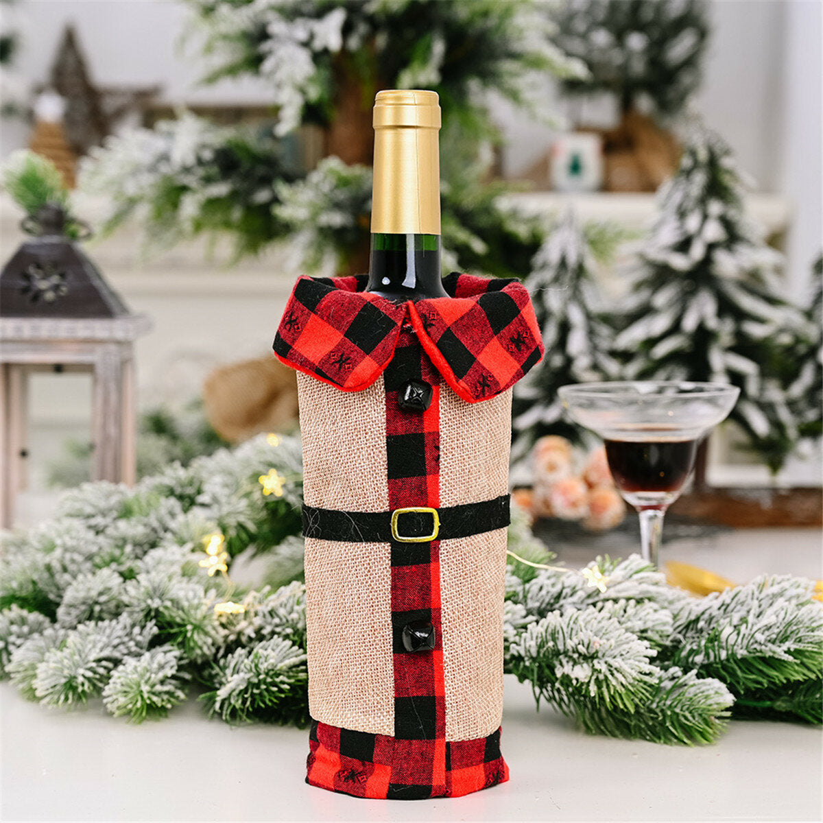 kerst trui winee fles kleding kraag & knoop jas ontwerp decoratieve fles mouw winee fles trui voor kerstcadeaus xmas feestdecoraties