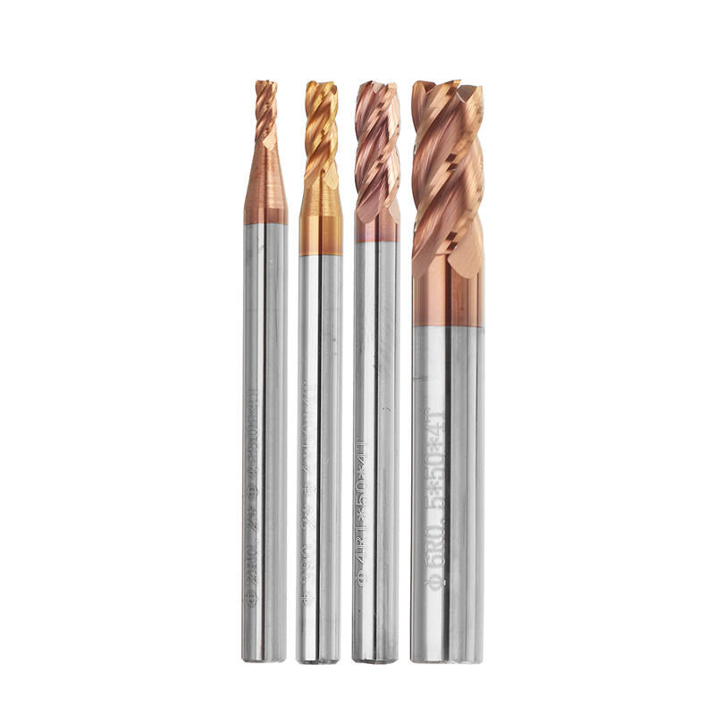 hrc58 ronde neus 4 fluiten freesfrees 2r0.2-6r0.5 altin-coating cnc freesfrees