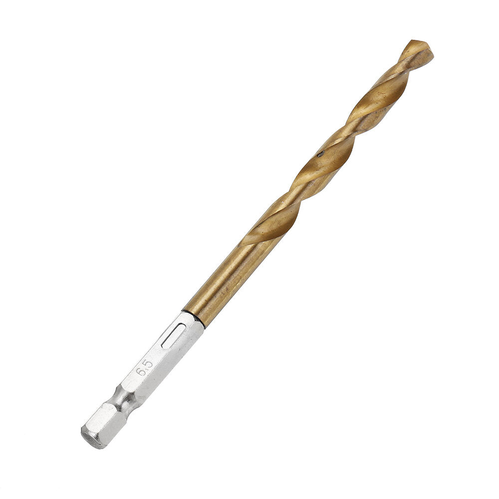 db-t2 13-delige 1.5-6.5 mm hss titanium gecoate 1/4 inch zeskantige spiraalboorset