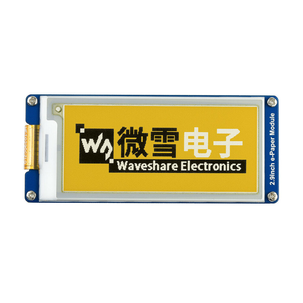 waveshare 2.9-inch inktscherm e-ink-display 296 × 128 resolutie zwart geel wit driekleuren e-papiermodule