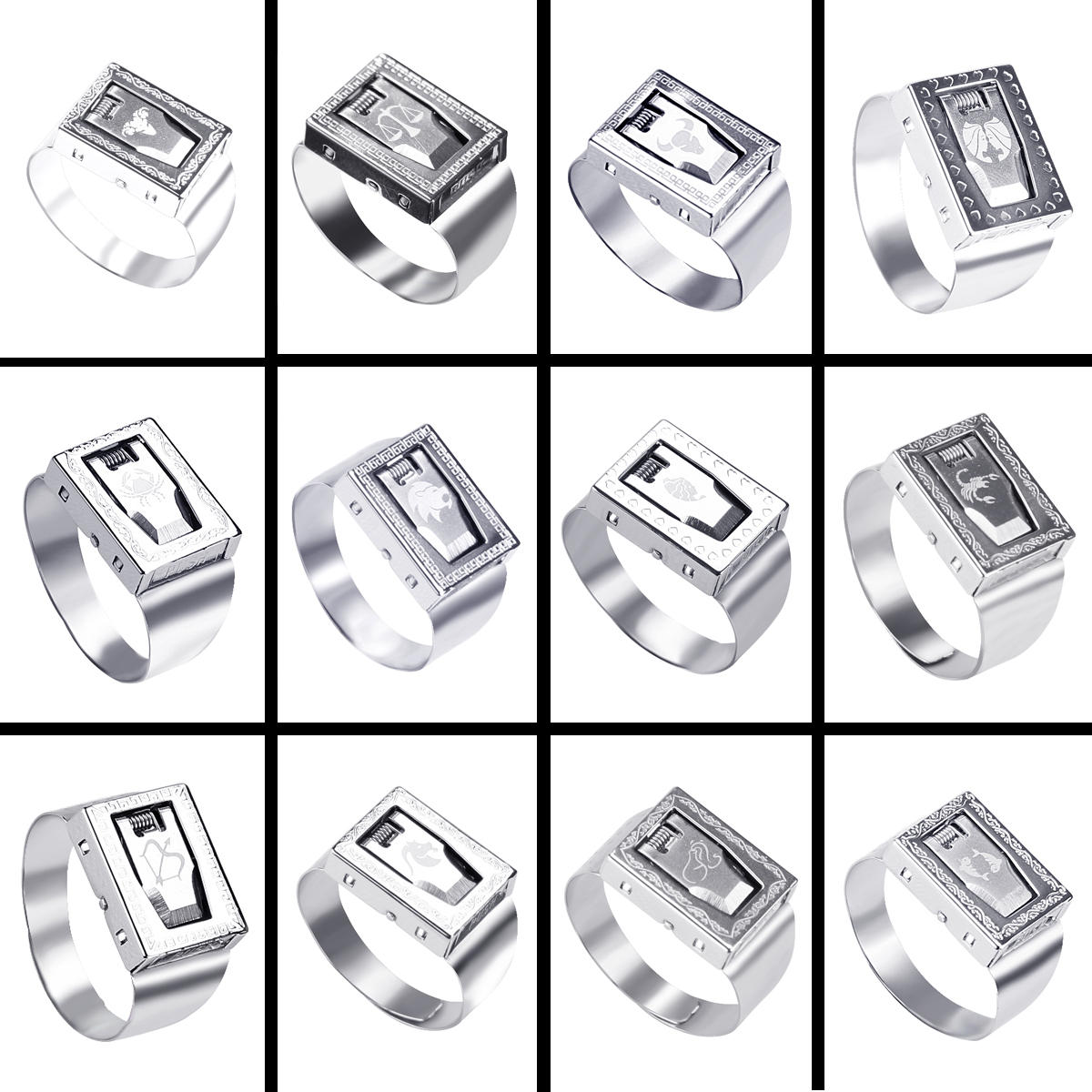 12 constellation zelfbescherming ring body guard ring onzichtbaarheid verborgen ring blade emergency rescue survival cut tool