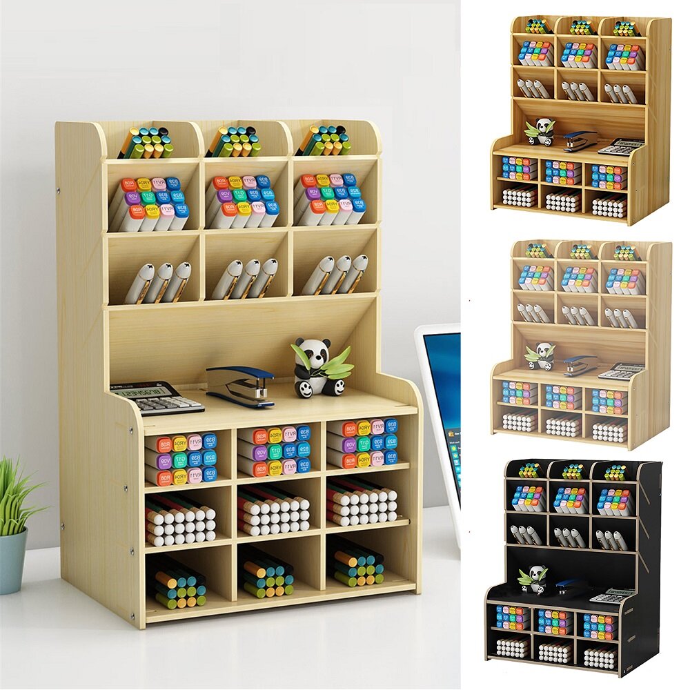 pennenhouder opbergdoos hout potlood dhz desktop container studentsk case rack