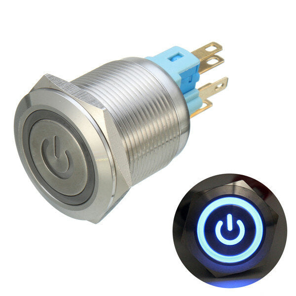 6-pins 22 mm 12v led-lichtmetalen drukknopvergrendelingsschakelaar
