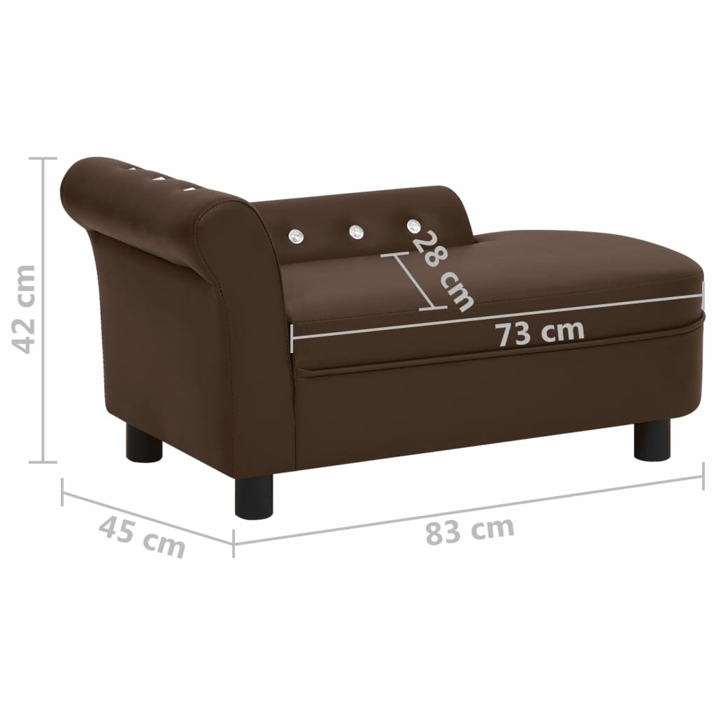 hondenbank 83x45x42 cm kunstleer bruin