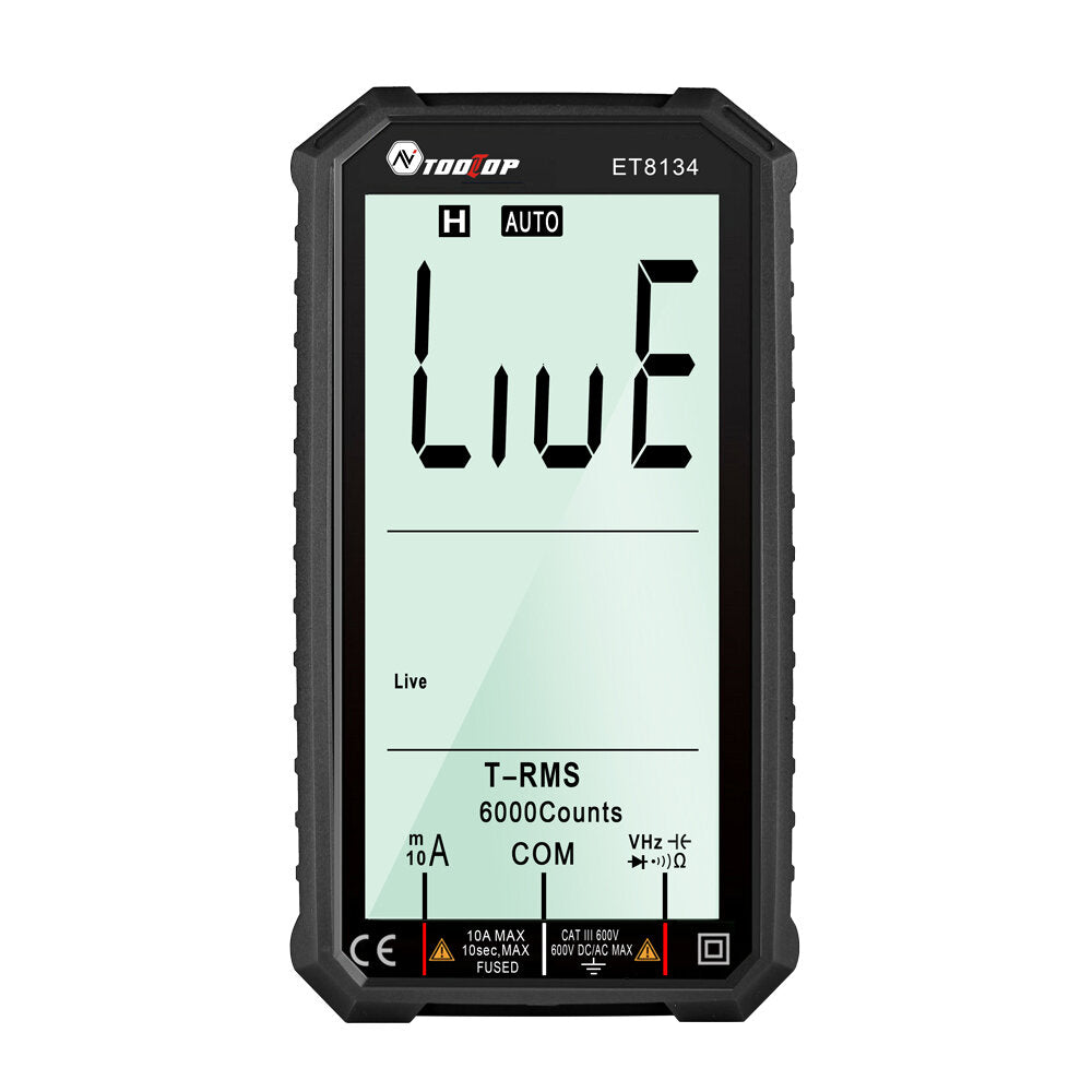 tooltop et8134 4.7-inch groot lcd-scherm smart true rms digitale multimeter automatisch + handmatig meten weerstand diode capaciteit temperatuur frequentietest