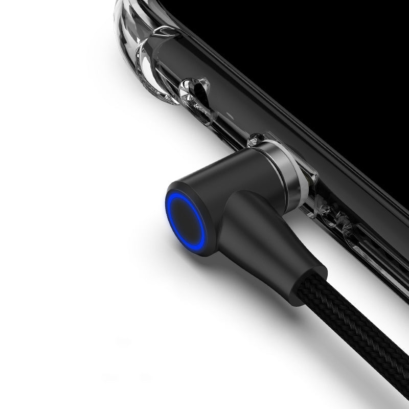 bakeey 90 graden 3a magnetische kabel 1m led micro usb type c led snel opladen voor xiaomi 10 huawei p40 oneplus 7 plus note 10 5g +