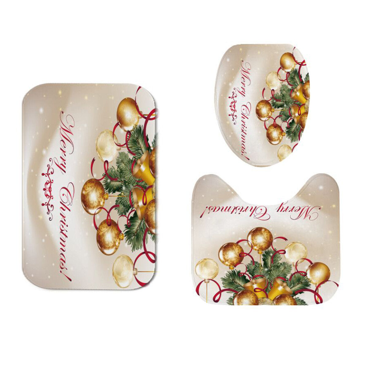 180x180 cm vrolijk kerstfeest waterdicht bad douchegordijn wc antislip cover mat tapijt set