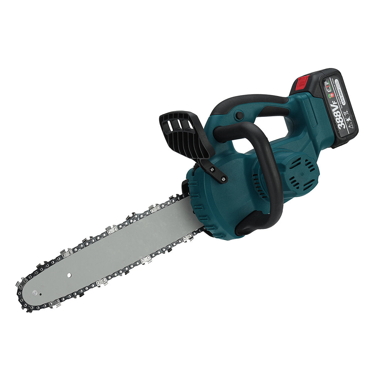 388vf 5000w 10 inch draagbare elektrische kettingzaag snoeien kettingzaag oplaadbare houtbewerking elektrisch gereedschap hout cutter w/1/2 batterij eu plug