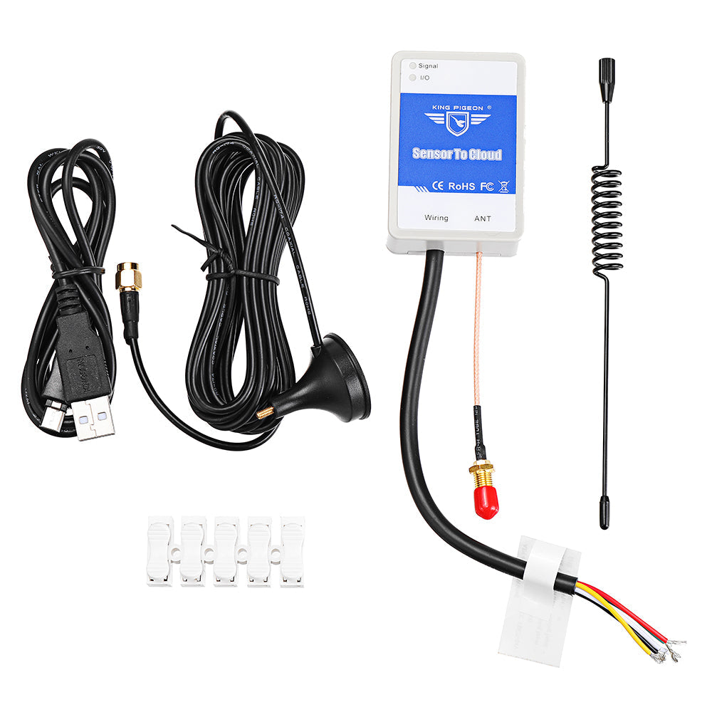 king pigeon iot 105 + ds18b20 gsm/gprs modbus rtu over tcp 1-weg ds18b20 temperatuursensor ingangssensor naar cloud-apparaat