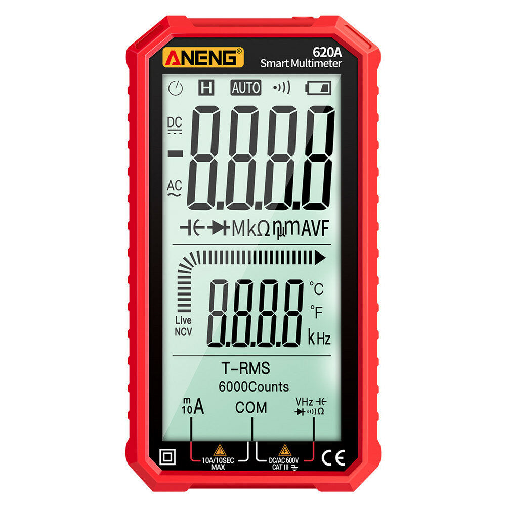 aneng 620a 4.7-inch groot lcd-scherm automatisch + handmatig intelligent echte rms digitale multimeter weerstandsdiode capaciteit temperatuur frequentietest