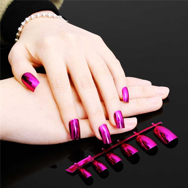 kleurrijke metaalkleur nail art deocoration tips 6 maten