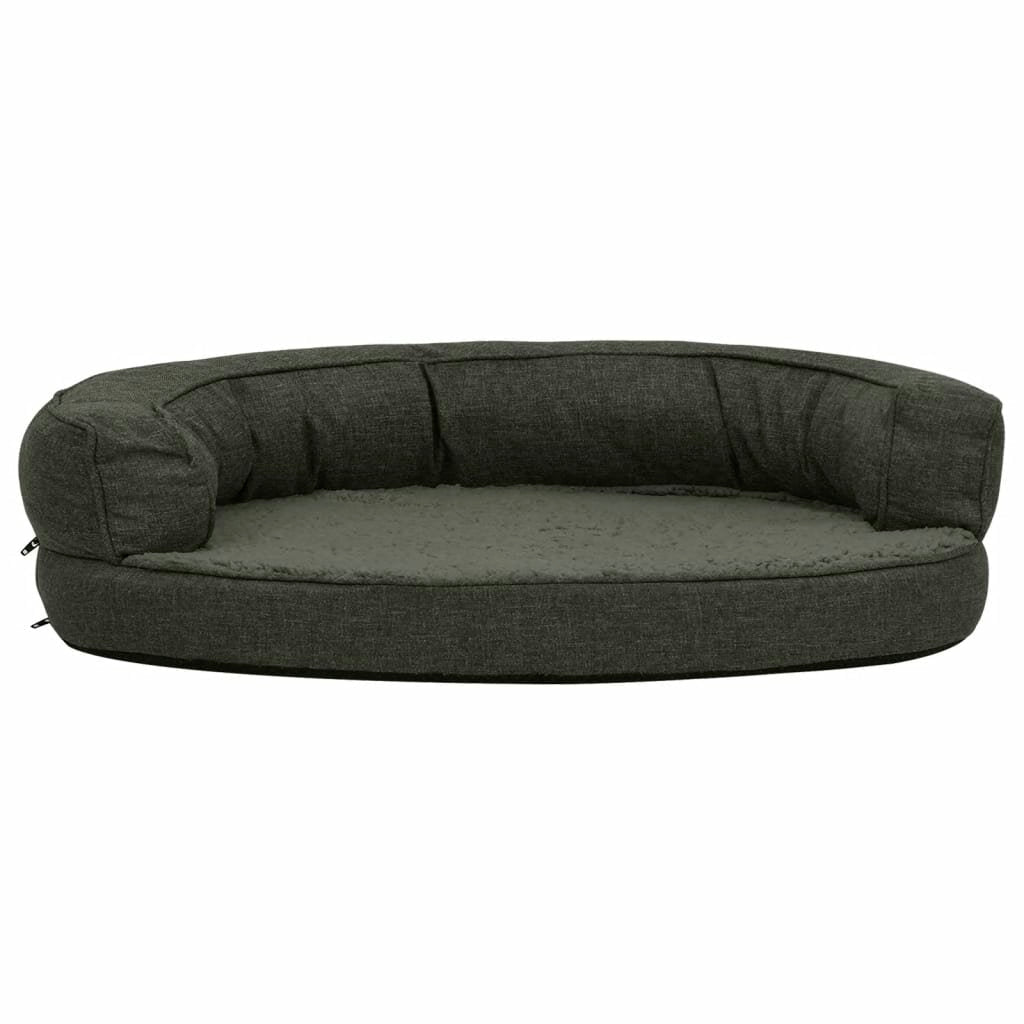 hondenmand ergonomisch linnen look 90x64 cm fleece donkergrijs