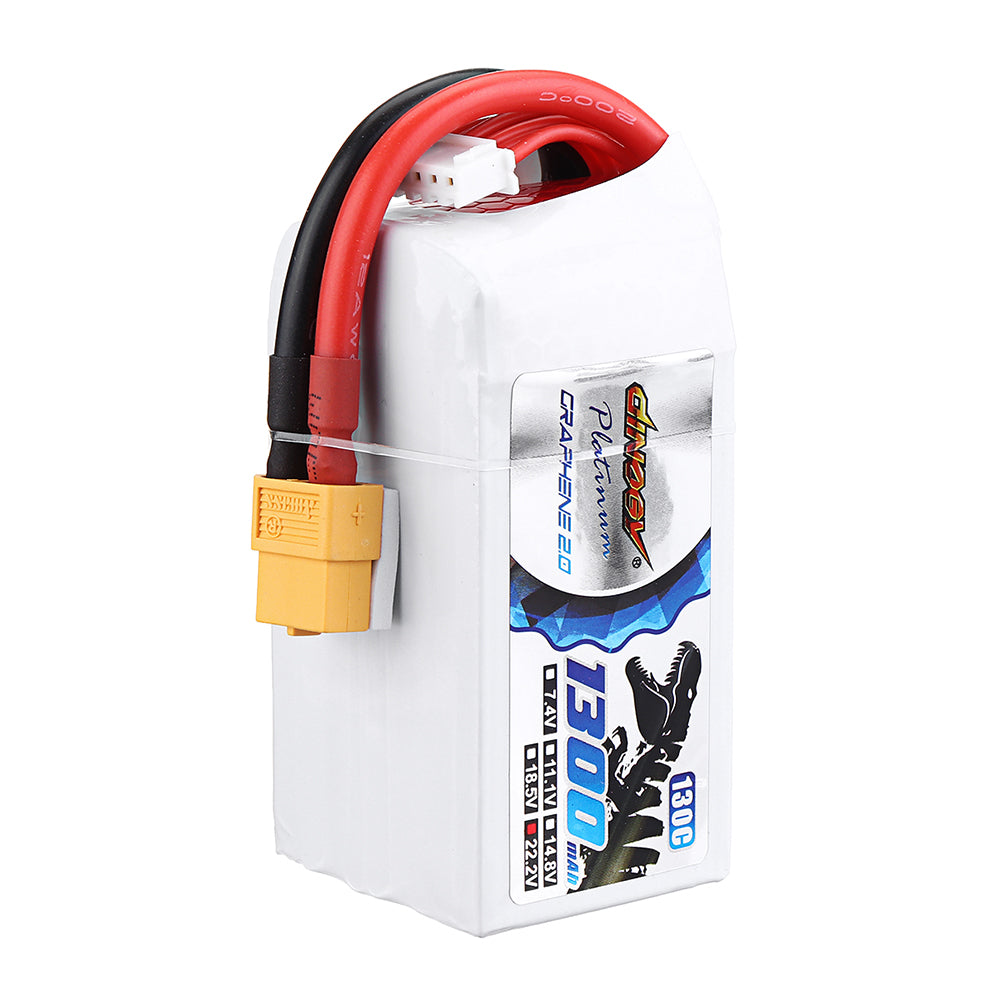dinogy ultra graphene 2.0 22.2v 1300mah 130c 6s lipo-batterij xt60-stekker voor rc racing drone