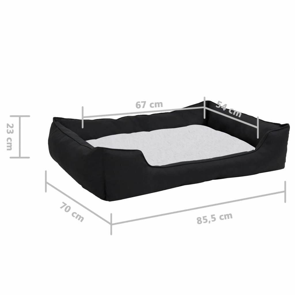 hondenbedlinnen look 85.5x70x23 cm fleece zwart wit