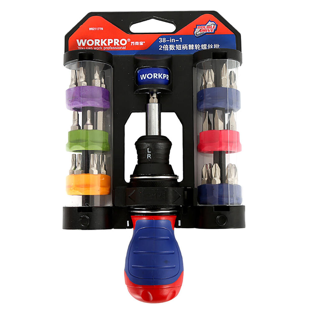 workpro 38 in 1 multifunctionele schroevendraaiers kit dubbele snelheid ratel schroevendraaier dhz reparatie tool