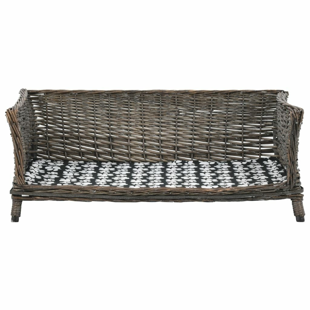 hondenmand met kussen 90x54x35 cm naturel wilgengrijs