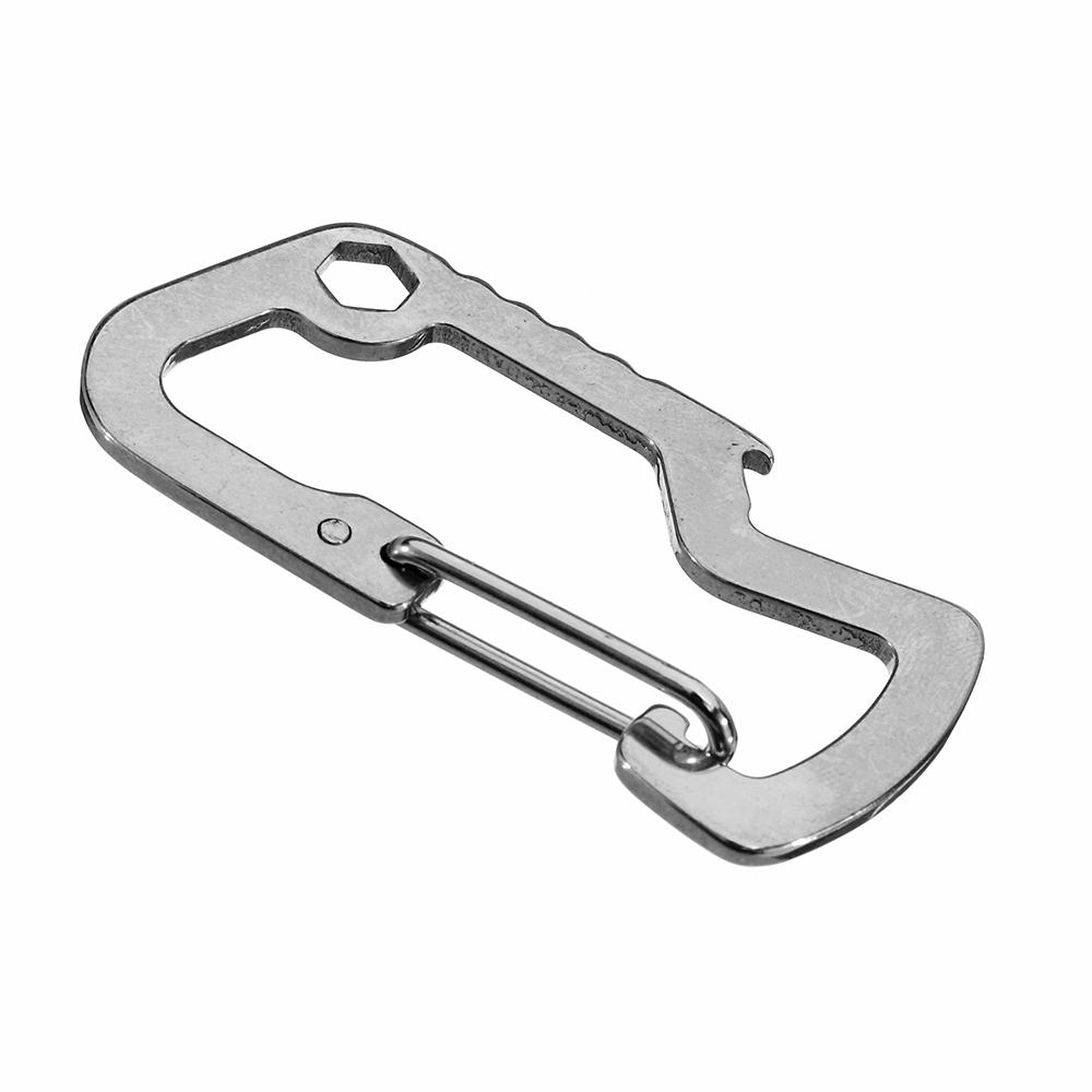 mini gehoornde haai d-vorm flesopener slot snel hangend roestvrij staal multifunctioneel edc-gereedschap