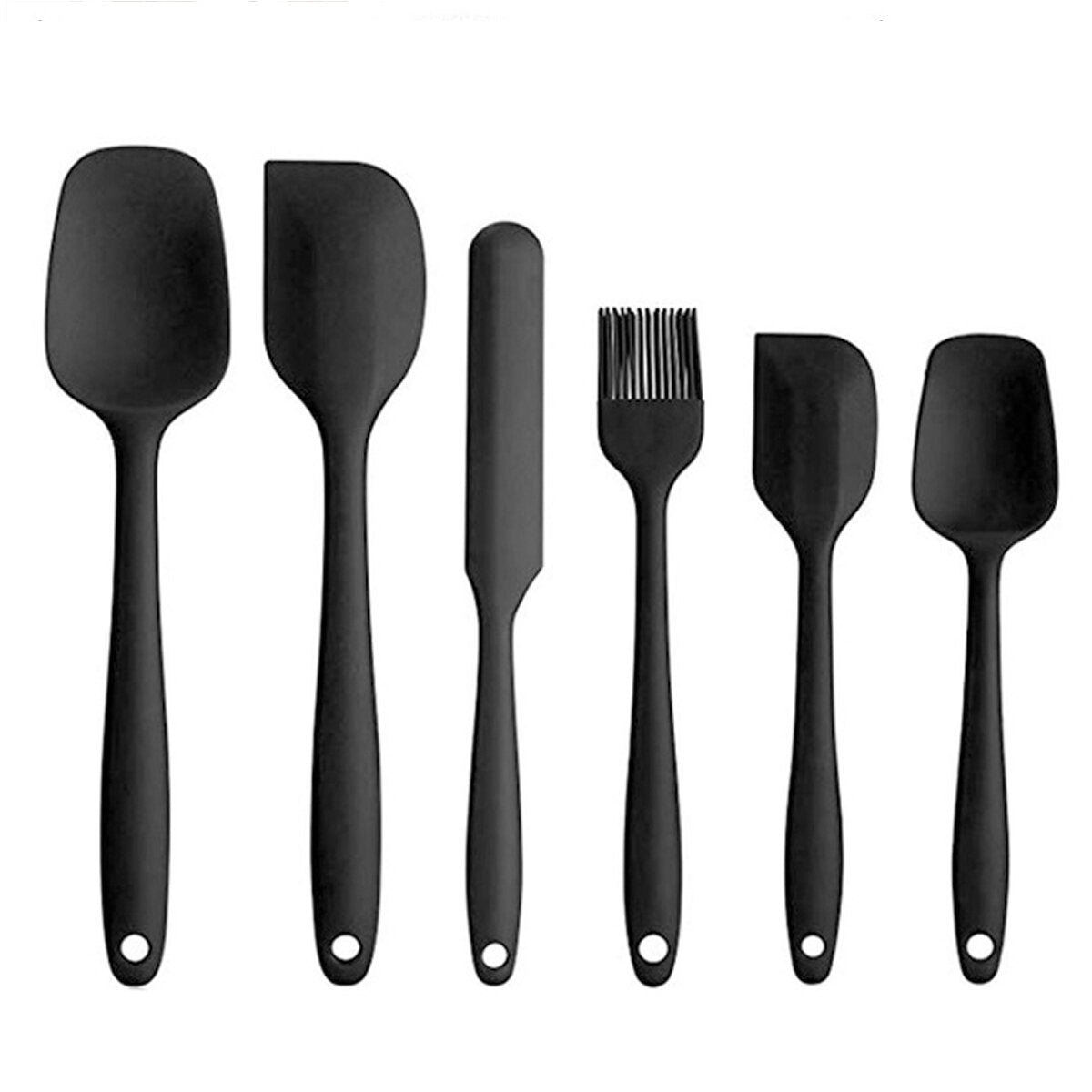 6 stuks non-stick rubber spatel set hittebestendige spatel keukengerei set gereedschap kit