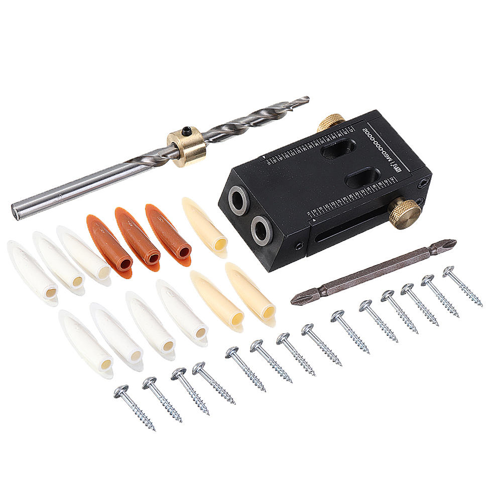 houtbewerking aluminium pocket hole jig 9mm timmerwerk perforator locator hoekboorgeleider met stappenboorset