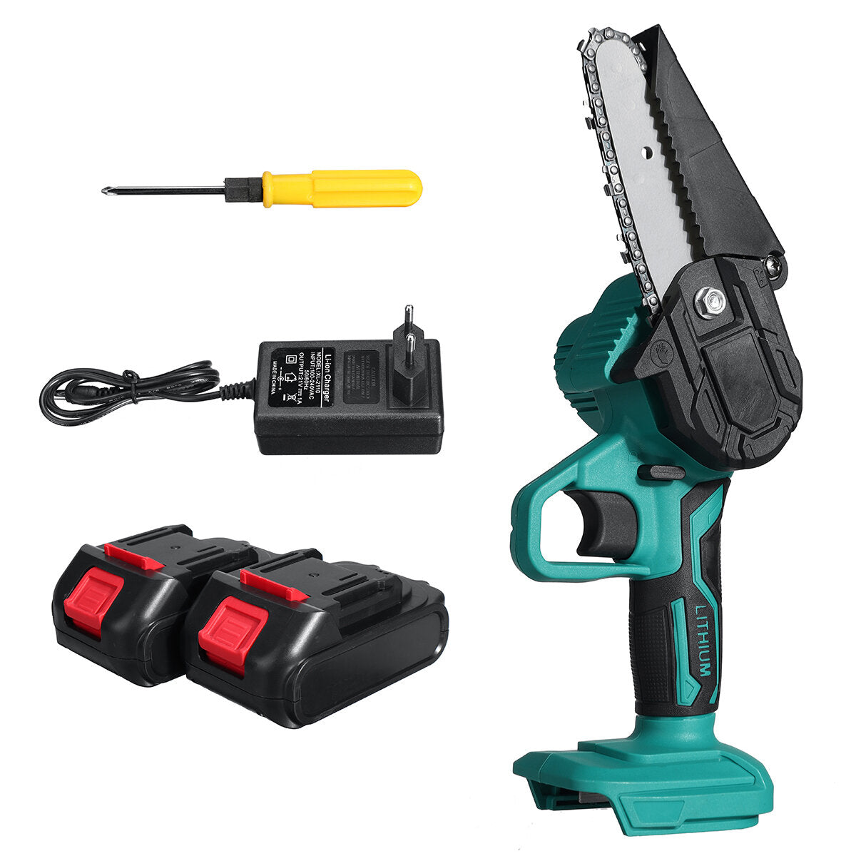 4 inch 26v draadloze elektrische kettingzaag 600w een handzaag houtbewerking tool w/geen/1/2 batterij hout cutter