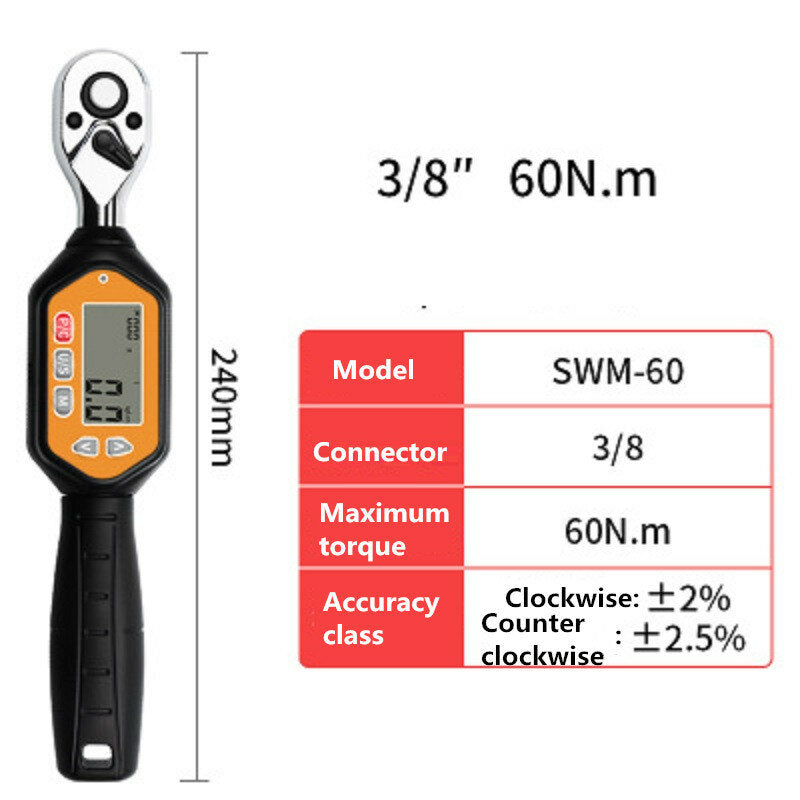 digitale momentsleutel elektrisch display multifunctioneel auto reparatie hoge precisie led indicator gemakkelijk afleesbaar antislip handvat