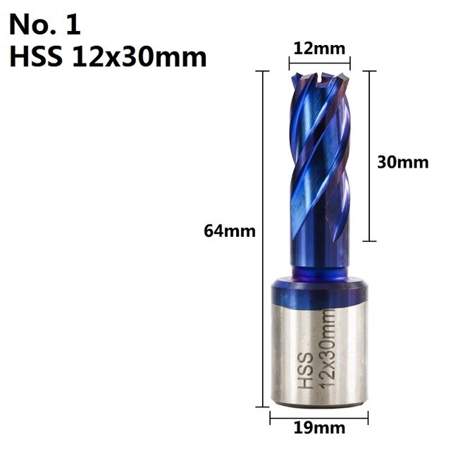 12-42mm snijdiameter hss gatopener kernboor weldon shank nano blauw gecoate ringvormige snijder holle boor metaalboor