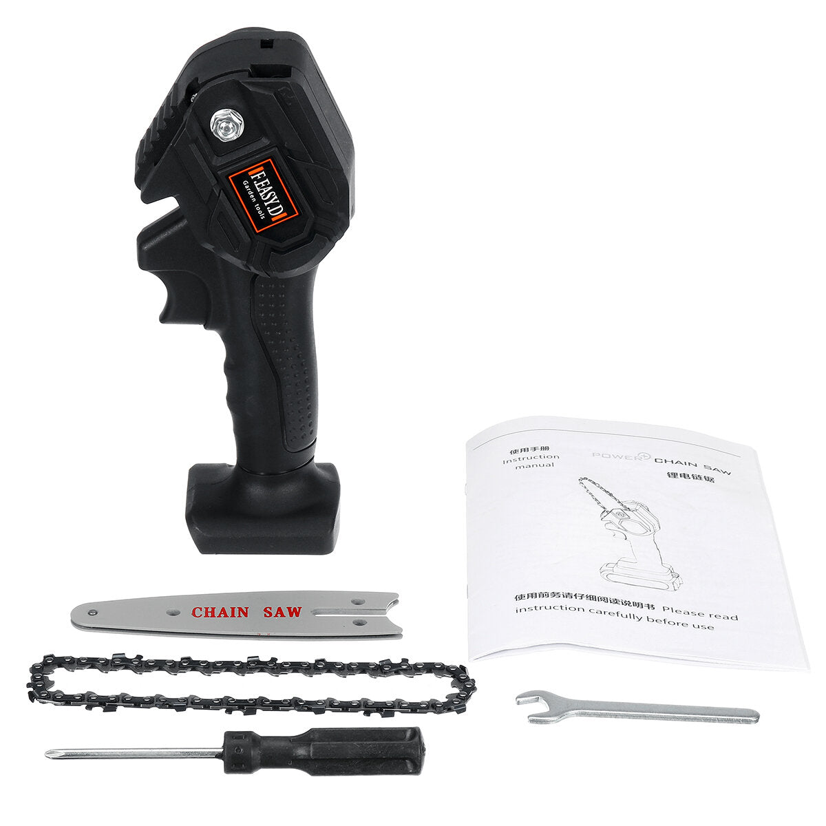 24v 550w oplaadbare mini elektrische kettingzaag handheld houtsnoeizaag